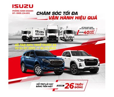 ISUZU VIỆT NAM ÁP DỤNG HỖ TRỢ 50% THUẾ TRƯỚC BẠ Ô TÔ